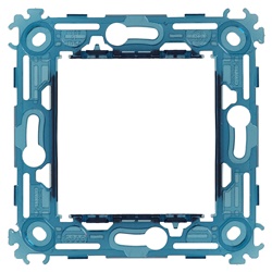 Supporto 2 moduli senza viti per scatole incasso interasse 60 mm o 56x56 mm, componibile interasse 71 mm, aggancio orizzontale/verticale