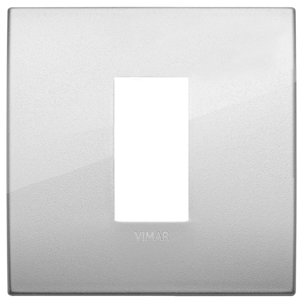 Placca Classic 1 modulo metallo argento per installazioni elettriche