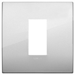 Placca Classic 1 modulo metallo argento per installazioni elettriche