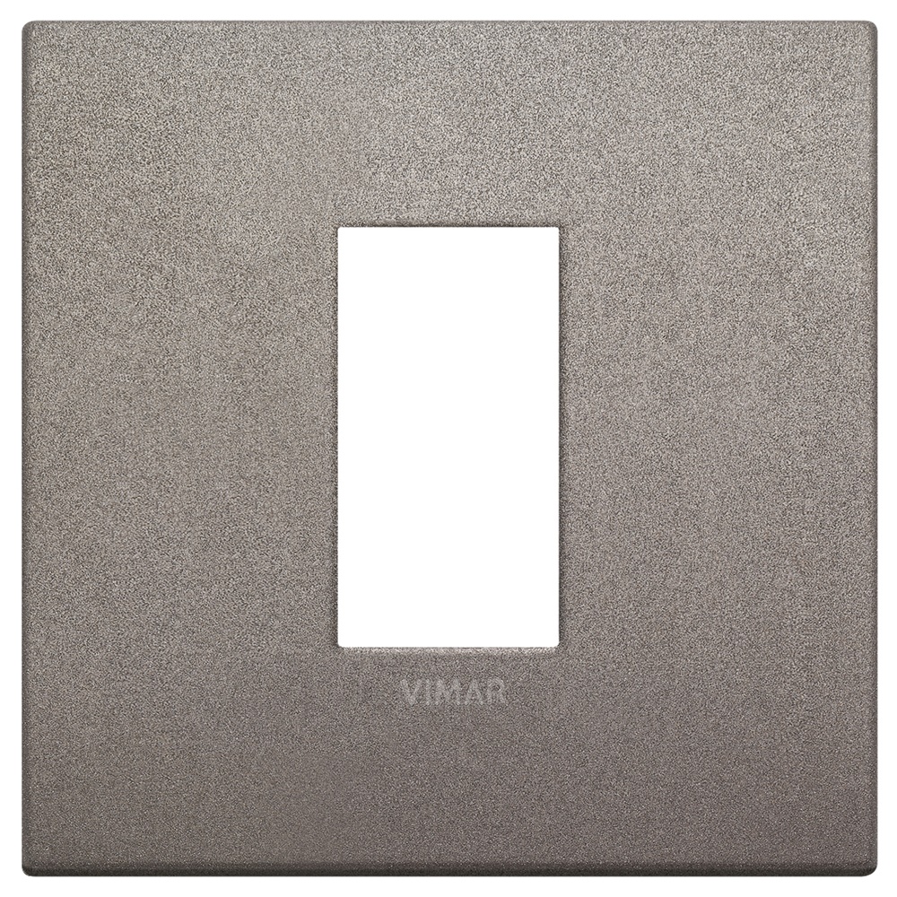 Placca Classic 1 modulo metallo titanio matt per impianti elettrici