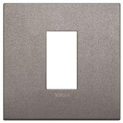Placca Classic 1 modulo metallo titanio matt per impianti elettrici