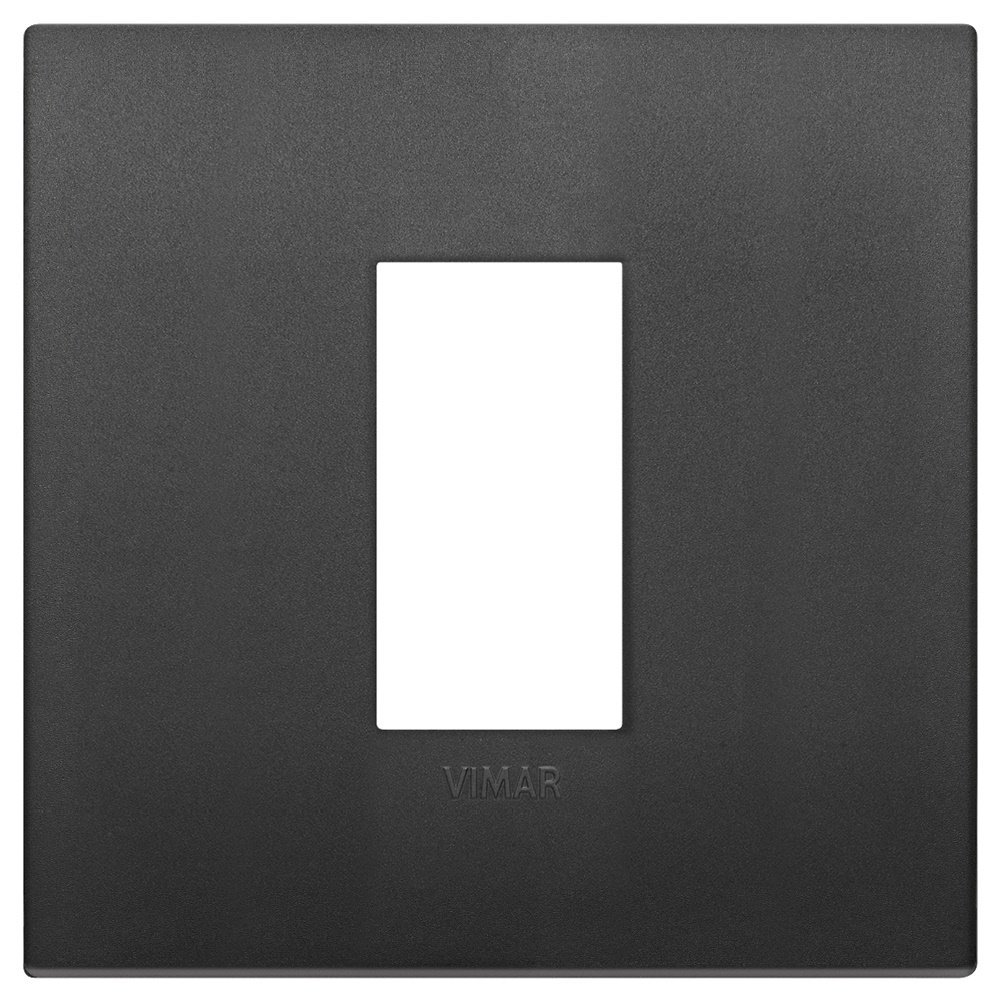 Placca Classic 1 modulo tecnopolimero nero per installazioni elettriche