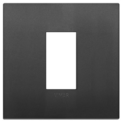 Placca Classic 1 modulo tecnopolimero nero per installazioni elettriche