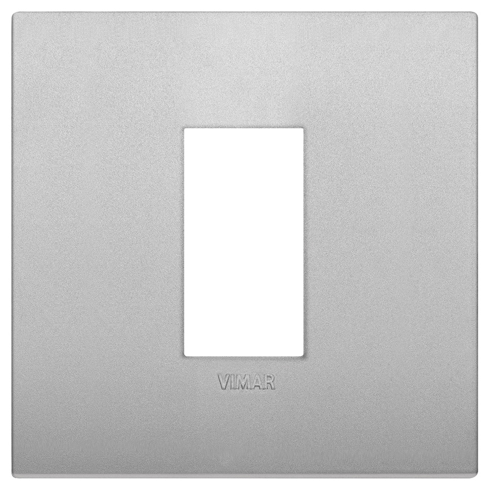 Placca Classic 1 modulo silver matt tecnopolimero per installazioni elettriche