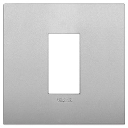 Placca Classic 1 modulo silver matt tecnopolimero per installazioni elettriche