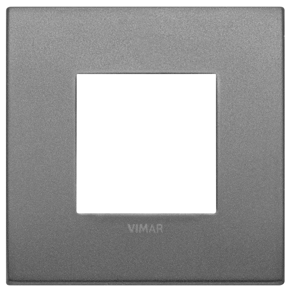 Placca Classic 2 moduli metallo ardesia matt design moderno per installazioni elettriche