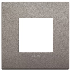 Placca Classic 2 moduli titanio opaco metallo per installazioni elettriche