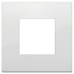 Placca Classic 2 moduli metallo polar per installazioni elettriche standard