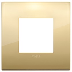 Placca Classic 2 moduli metallo finitura oro per installazioni elettriche