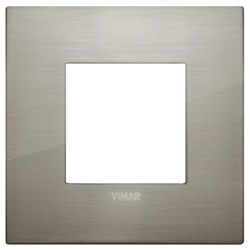 Placca Classic 2 moduli metallo acciaio spazzolato per installazioni elettriche