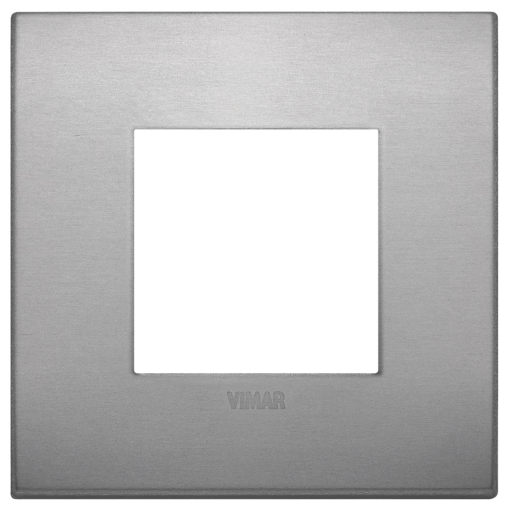 Placca Classic 2 moduli alluminio finitura lava per impianti elettrici
