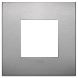 Placca Classic 2 moduli alluminio finitura lava per impianti elettrici