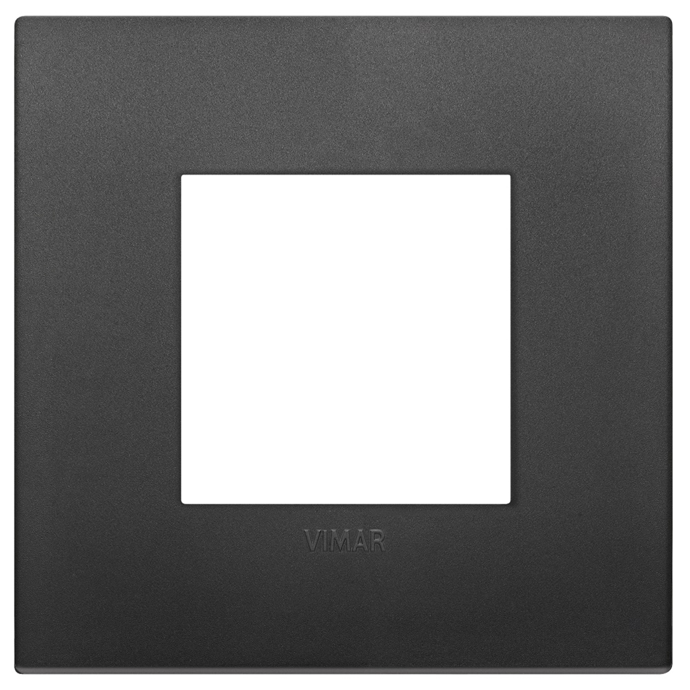 Placca Classic 2 moduli nero tecnopolimero per installazioni elettriche