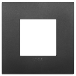Placca Classic 2 moduli nero tecnopolimero per installazioni elettriche