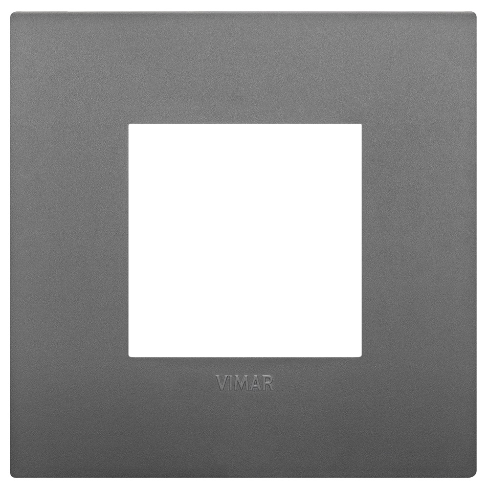 Placca Classic 2 moduli tecnopolimero grigio per installazioni elettriche