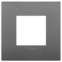 Placca Classic 2 moduli tecnopolimero grigio per installazioni elettriche
