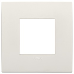Placca Classic 2 moduli tecnopolimero avorio per installazioni elettriche standard