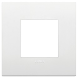 Placca Classic 2 moduli tecnopolimero bianco per installazioni elettriche