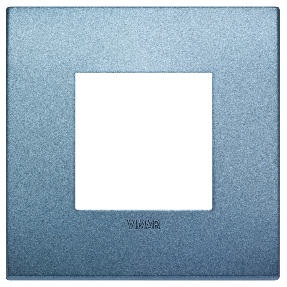 Placca Classic 2 moduli tecnopolimero blu matt per installazioni elettriche