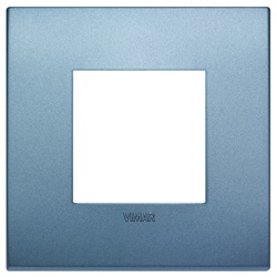 Placca Classic 2 moduli tecnopolimero blu matt per installazioni elettriche