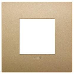 Placca Classic 2 moduli tecnopolimero oro matt per installazioni elettriche interne