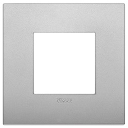 Placca Classic 2 moduli tecnopolimero silver matt per installazioni elettriche