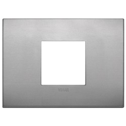 Placca Classic 2 moduli alluminio finitura lava per impianti elettrici centrali