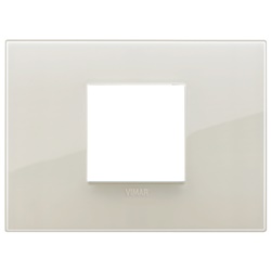 Placca Classic 2 moduli centrali tecnopolimero Reflex avorio per impianti elettrici