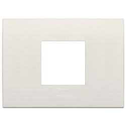 Placca Classic 2 moduli centrali tecnopolimero avorio per impianti elettrici