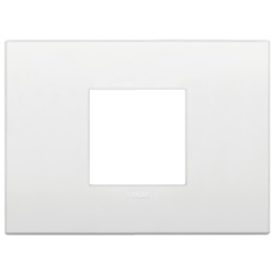 Placca Classic 2 moduli centrali tecnopolimero bianco per impianti elettrici