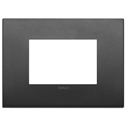 Placca Classic 3 moduli metallo grafite matt per installazioni elettriche