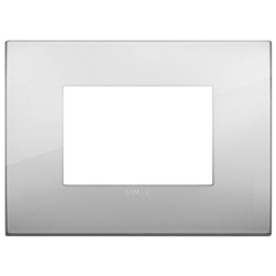 Placca Classic 3 moduli metallo argento per installazioni elettriche