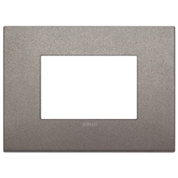 Placca Classic 3 moduli metallo titanio matt per installazioni elettriche