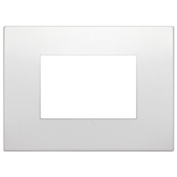 Placca Classic 3 moduli metallo perla matt per installazioni elettriche