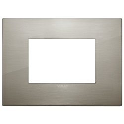 Placca Classic 3 moduli acciaio spazzolato metallo per installazioni elettriche