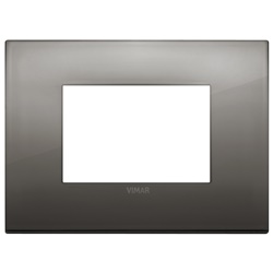 Placca Classic 3 moduli metallo cromo nero per impianti elettrici