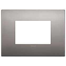 Placca Classic 3 moduli metallo nichel nero per impianti elettrici