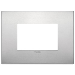 Placca Classic 3 moduli alluminio naturale per impianti elettrici