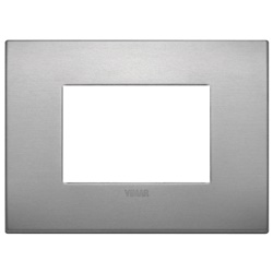 Placca Classic 3 moduli alluminio finitura lava per impianti elettrici