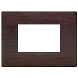 Placca Classic 3 moduli legno naturale Wengé per installazioni elettriche
