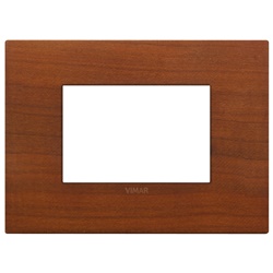 Placca Classic 3 moduli legno naturale ciliegio per installazioni elettriche