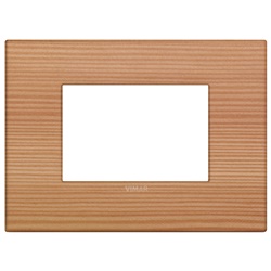 Placca Classic 3 moduli legno naturale larice per impianti elettrici