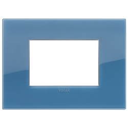 Placca Classic 3 moduli tecnopolimero Reflex oltremare per impianti elettrici
