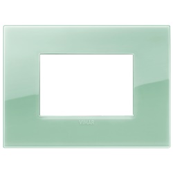 Placca Classic 3 moduli tecnopolimero Reflex salvia per impianti elettrici