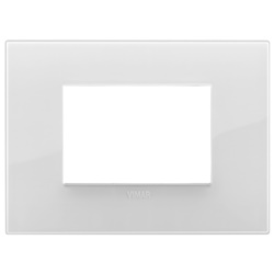 Placca Classic 3 moduli tecnopolimero Reflex ghiaccio per impianti elettrici