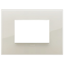 Placca Classic 3 moduli tecnopolimero Reflex avorio per impianti elettrici