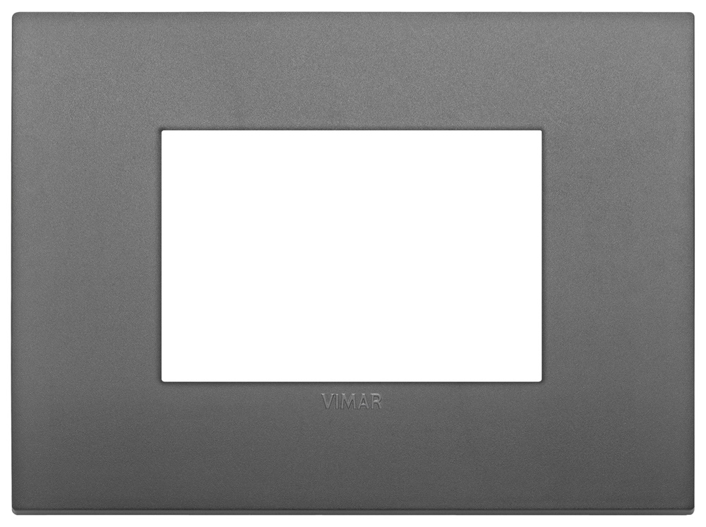 Placca Classic 3 moduli tecnopolimero grigio per installazioni elettriche