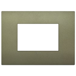 Placca Classic 3 moduli tecnopolimero verde matt per installazioni elettriche