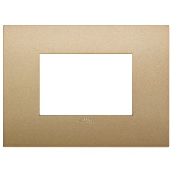 Placca Classic 3 moduli tecnopolimero oro matt per installazioni elettriche
