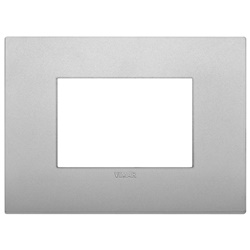 Placca Classic 3 moduli tecnopolimero silver matt per installazioni elettriche